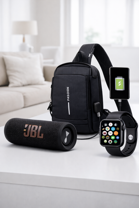 Super Combo Bolso con sistema de cable + JBL change 5 + Obsequio De Reloj inteligente 🎁